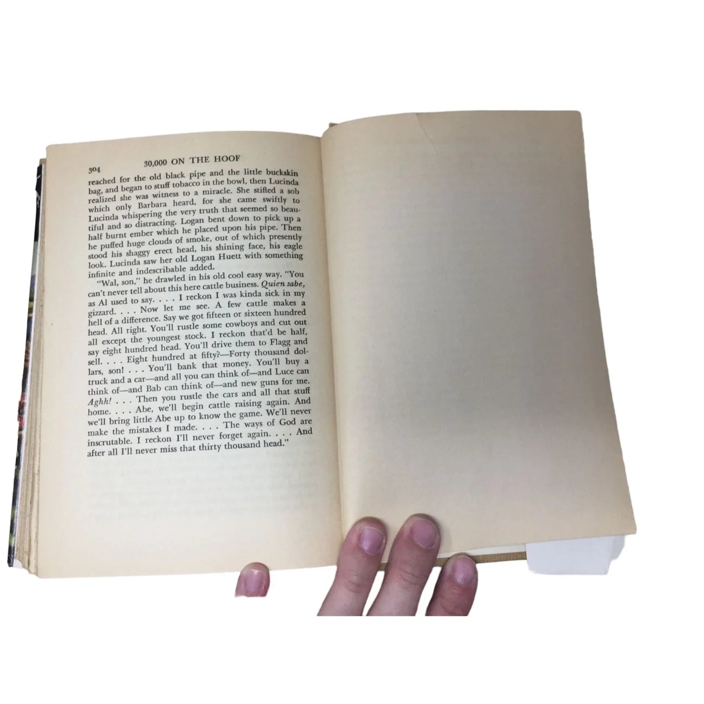 30,000 on the Hoof Hardcover Book by Zane Grey - A+ Stuff