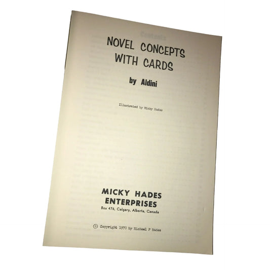 Vintage Paperback Book- Novel Concepts with Cards- ALDINI - A+ Stuff
