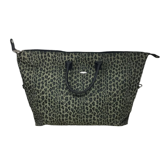 Diane Von Furstenberg- DVF Womens XL Tote Bag Black Beige Leopard Print (16x28) - A+ Stuff