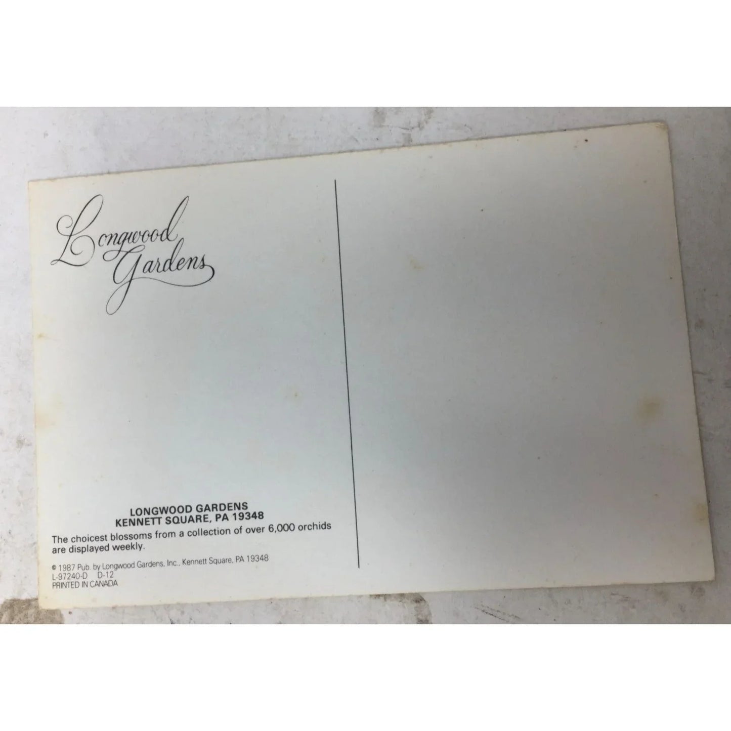 Collectible Post card with Orchids- Longwood Gardens Kennett Square, PA 19348 longwood gardens A+ Stuff