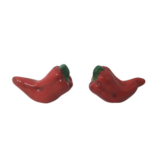 Small Red Chili Peppers Salt and Pepper Shaker Set- Red and Green A+ Stuff A+ Stuff