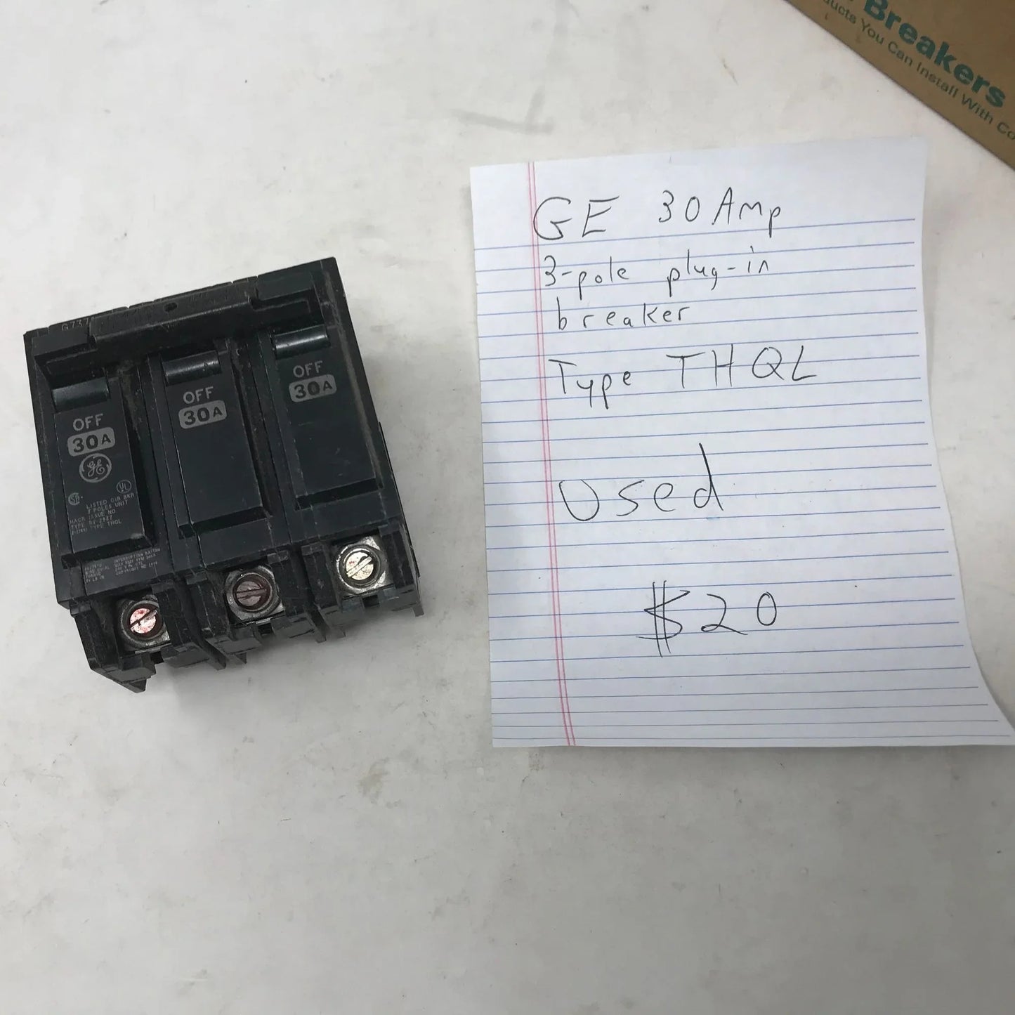 USED - GE 30 Amp 3-Pole Breaker Type THQL - A+ Stuff