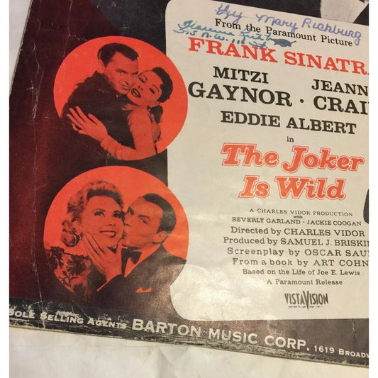All The Way by Sammy Cahn & James Van Heusen- Frank Sinatra- Vintage Sheet Music - A+ Stuff