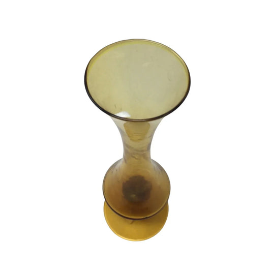 Kreiss Corporation Yellow Glass Pedestal Vase- about 8'' tall - A+ Stuff