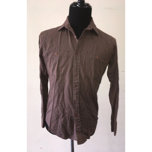 Calvin Klein Mens Size Medium Brown Button Down Dress Shirt - A+ Stuff