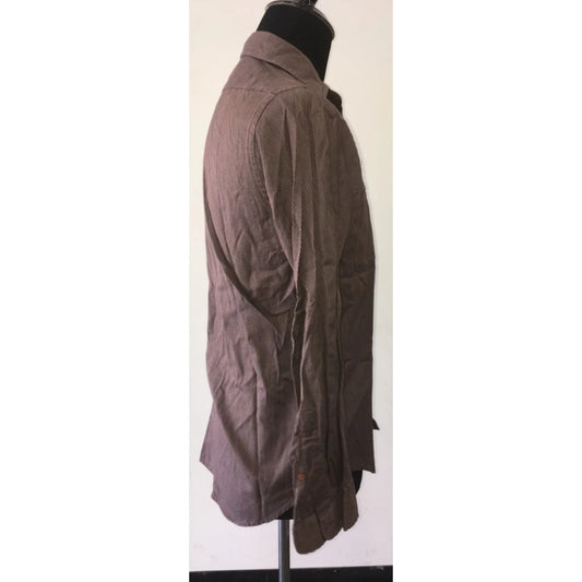 Calvin Klein Mens Size Medium Brown Button Down Dress Shirt - A+ Stuff
