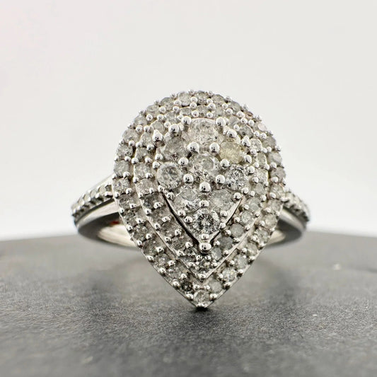 Elegant 1/2 Carat Pear Cut Natural Diamond Ring - Diamond Ring - A+ Stuff