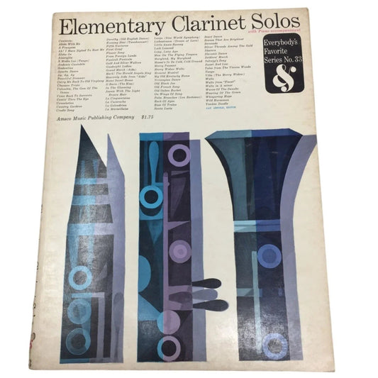 Elementary Clarinet Solos with Piano Accompaniment Everybody's Favorite Series 33 - A+ Stuff - Sheet Music - A+ Stuff