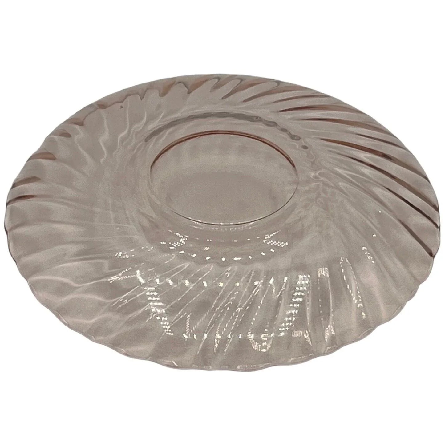 Arcoroc France French Rosaline Pink Swirl Glass Saucer and Handled Tea Cup A+ Stuff A+ Stuff