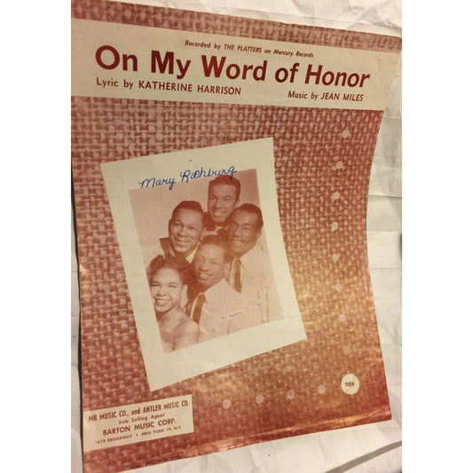 On My Word of Honor by Katherine Harrison & Jean Miles Vintage sheet music - A+ Stuff