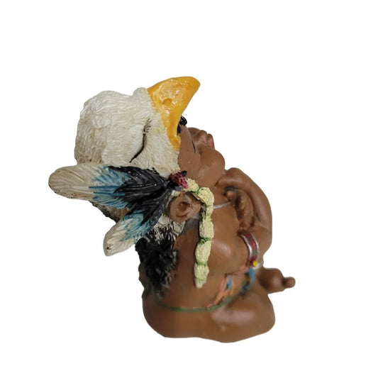 Small Miniature Vintage Indian Native American baby child figurine - A+ Stuff