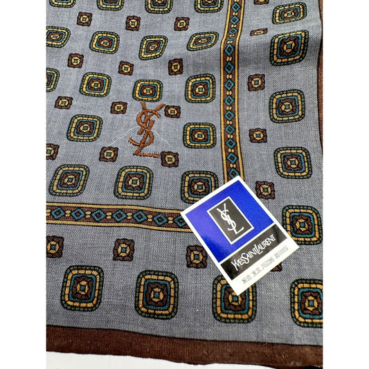 Yves Saint Laurent Vintage Handkerchief / Pocket Square / Small Scarf 19"