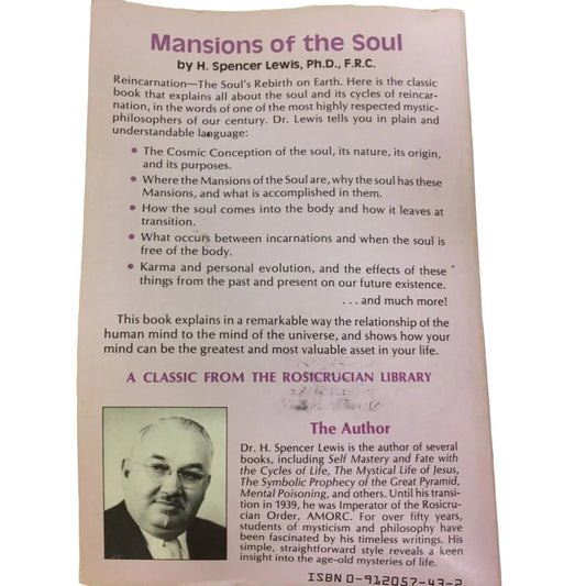 Mansions of the Soul by Spencer Lewis Vintage Paperback Book - A+ Stuff