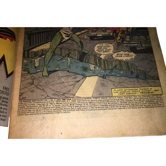 The Savage She-Hulk #5 - Marvel Comics 1980 Comic Book - A+ Stuff