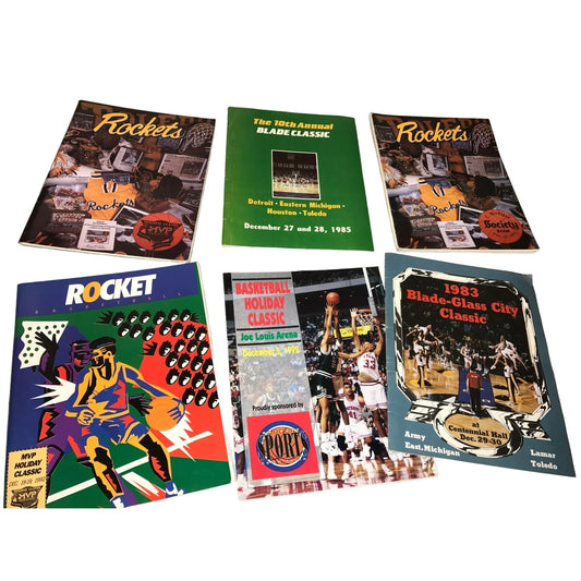 Vintage 1970s-1990s Basketball Programs- Detroit, Eastern MI, Houston, Toledo - A+ Stuff