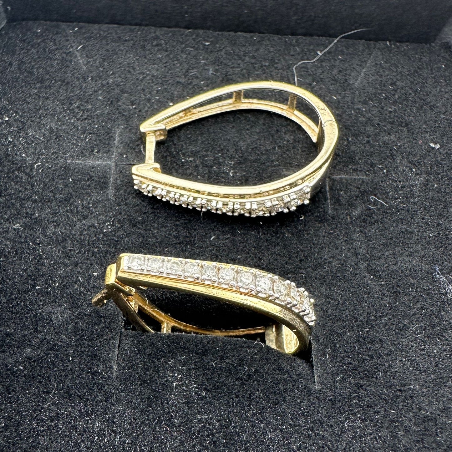 Stunning and Elegant 1/2 ct Diamond Earrings - Sterling Silver with 14kt gold Overlay