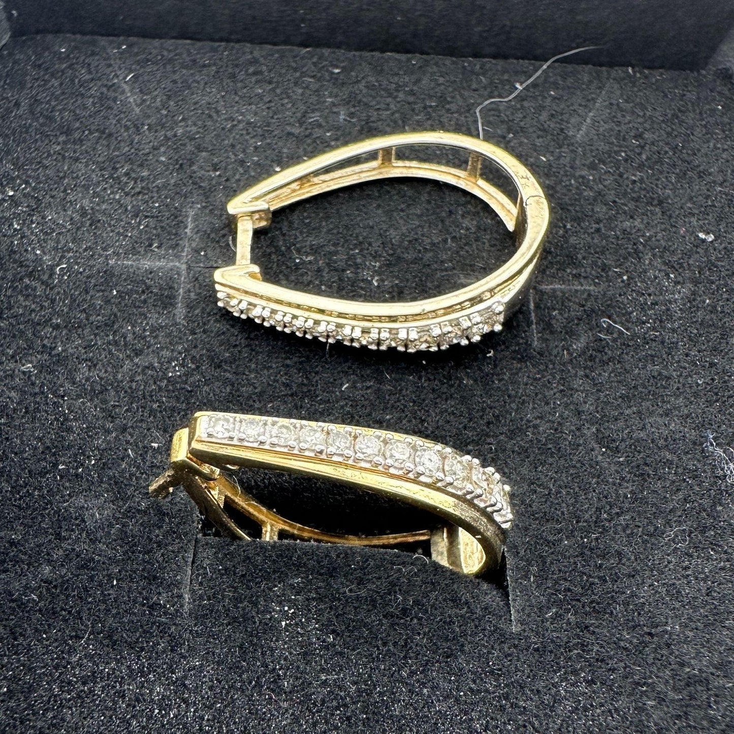 Stunning and Elegant 1/2 ct Diamond Earrings - Sterling Silver with 14kt gold Overlay - A+ Stuff