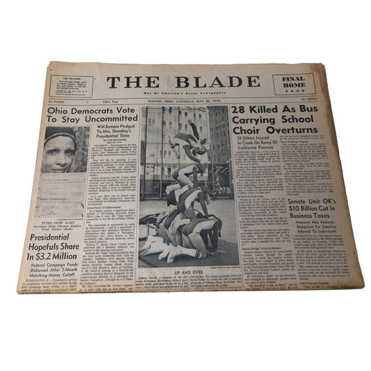 Vintage Collectibles The Blade Newspapers (2) Sat. May 22, 1976 (in plastic bags)