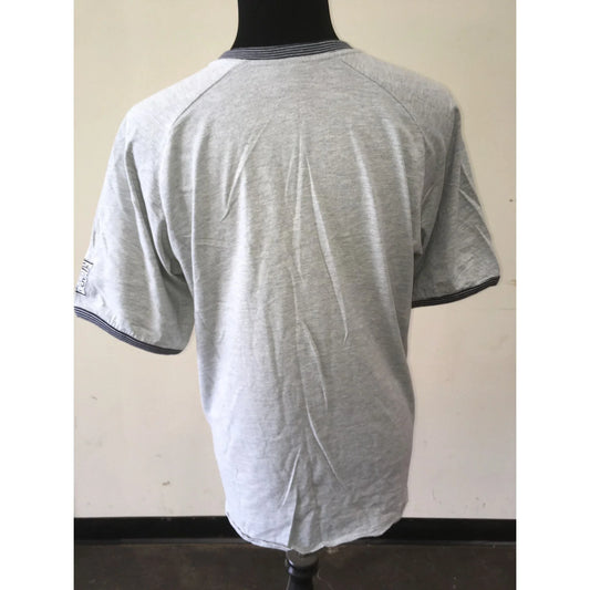 Men's Nike Gray Shirt Size Large with Buttons & Striped Collar - A+ Stuff