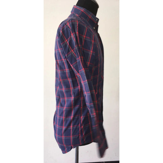 Mens Size Small Chaps Ralph Lauren Button Up Red/Blue Flannel Shirt - A+ Stuff