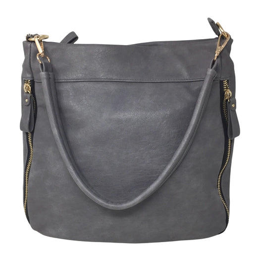 Madison West Distressed Gray Hobo Bag