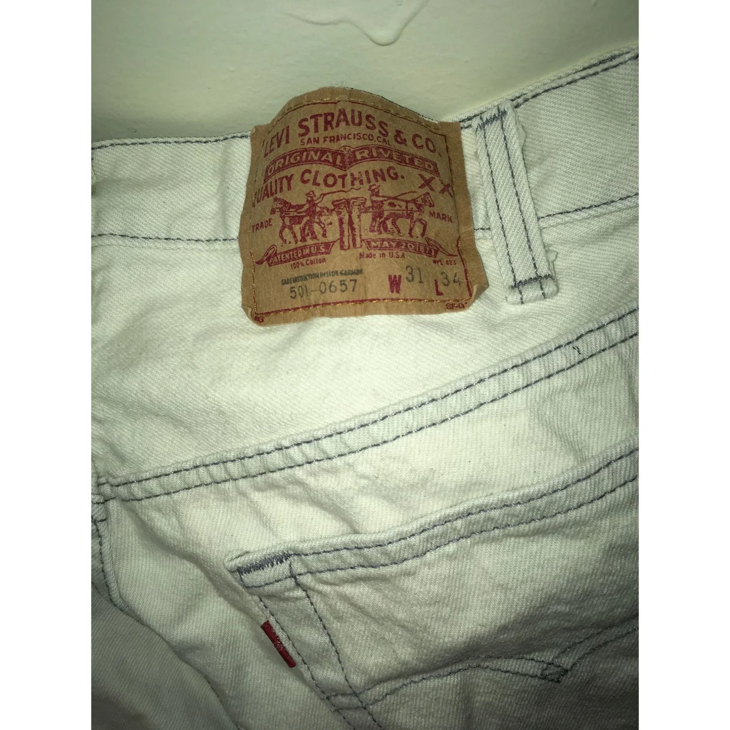 Vintage Men's Levi Strauss & Co 501-0657 Button Fly Jeans w Pockets W31/L34 Gray - A+ Stuff