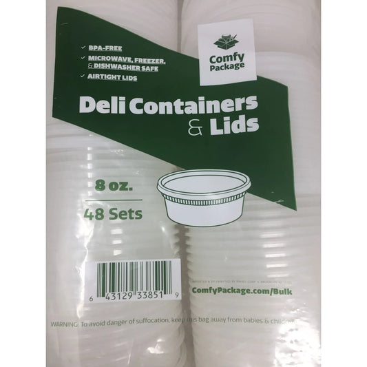 Deli Containers And Lids 8 oz- 48 Sets New in Packaging - A+ Stuff