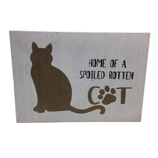 Home of a Spoiled Rotten Cat - Wooden Wall Hanging Decor - Cat Lover Gift Youngs Inc A+ Stuff