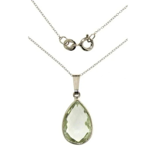 Lovely 6.05 Carat Natural Amethyst (Greenish) Large Gemstone Pendant - Sterling Silver Setting &Necklace - A+ Stuff