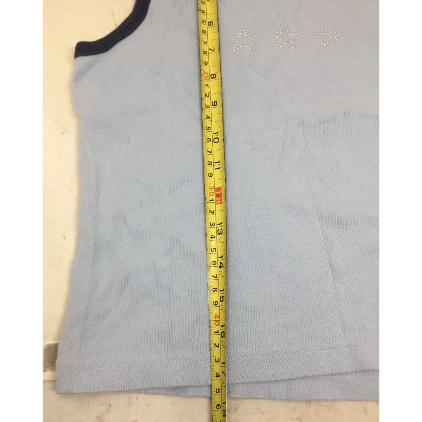 Girls Limited Too Blue Tank Top Shirt w/ Stars on it (No Size but Measurements Provided) - A+ Stuff