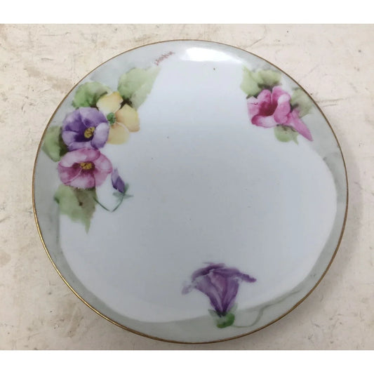 Vintage Bavaria Decorative Gold Rimmed Plate with Flowers bavaria A+ Stuff