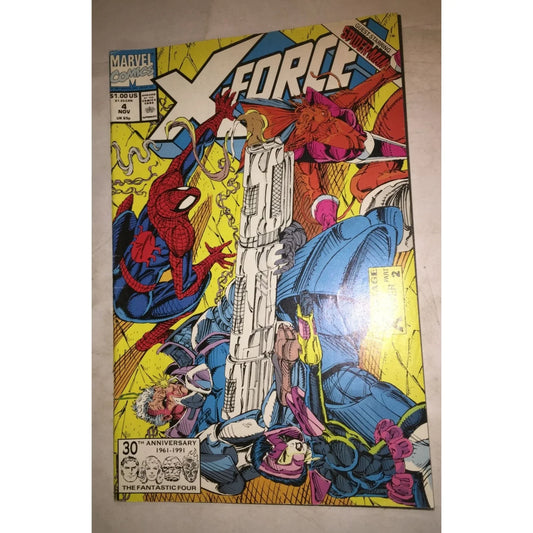 Vintage Marvel Comics X-Force #4 Guest Starring Spiderman Comic Book - A+ Stuff