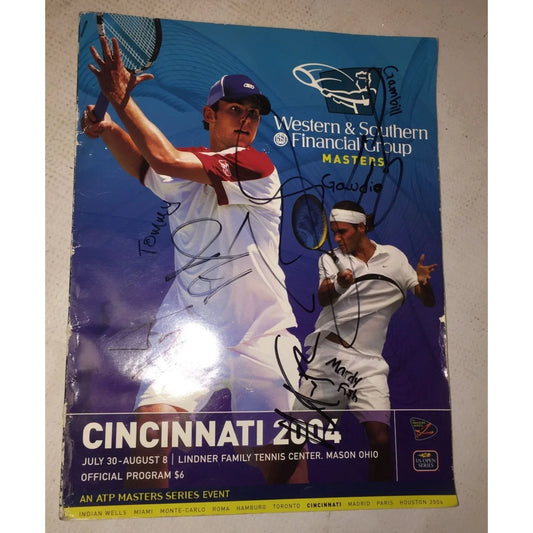 Vintage 2004 Western & Southern Financial Group Masters Tennis Autographed Tournament Program - A+ Stuff