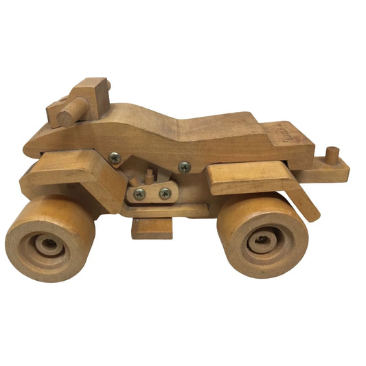 Tonka 4-Wheeler Wood Toy Collectible- Piece of wood is broken off (see pictures) - A+ Stuff
