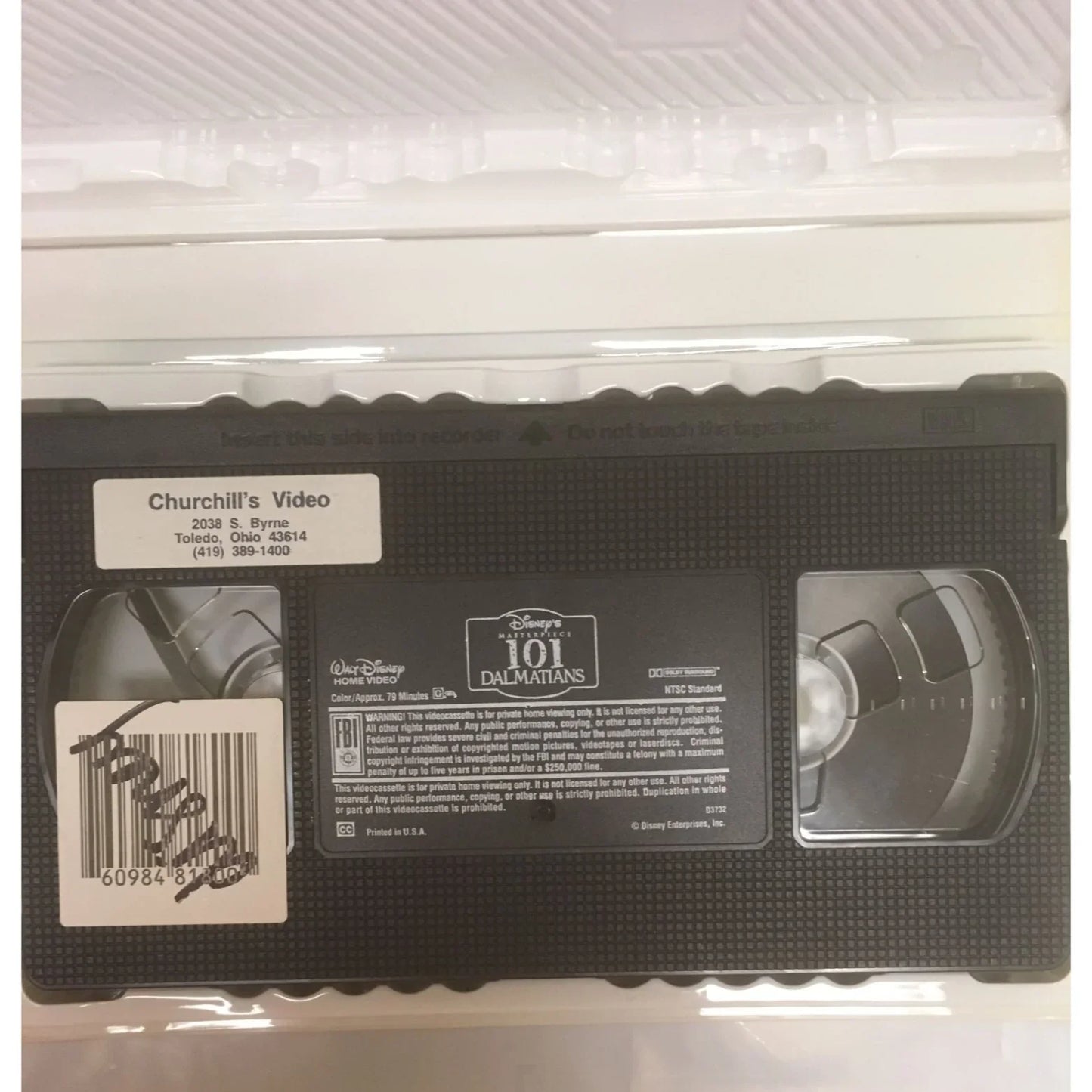 Disneys Masterpiece 101 Dalmatians Vintage VHS Tape w/ Case - A+ Stuff