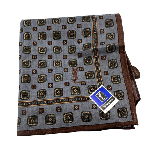 Yves Saint Laurent Vintage Handkerchief / Pocket Square / Small Scarf 19"
