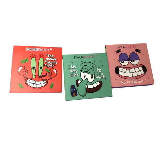 Favor Beauty Mr Krabs, Patrick & Squidward Palettes - Set of 3 Spongebob Squarepants Character Make - up Palettes - Favor Beauty - Make up - A+ Stuff