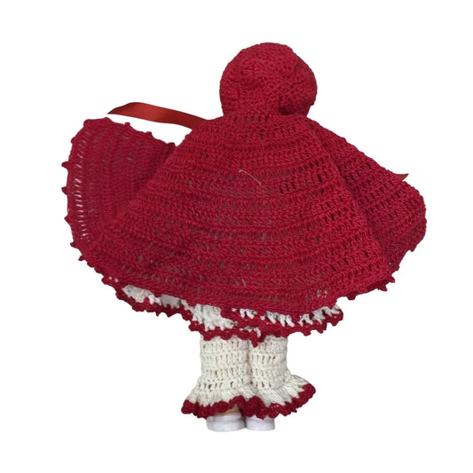 Vintage Mary Jean Character Doll In Crocheted Little Red Riding Hood Dress/ Cape A+ Stuff A+ Stuff