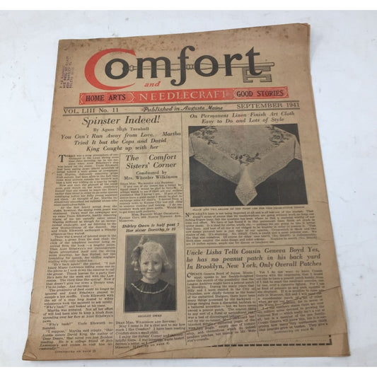Vintage Collectible Comfort & Needlecraft Home Arts Magazine Sept. 1941