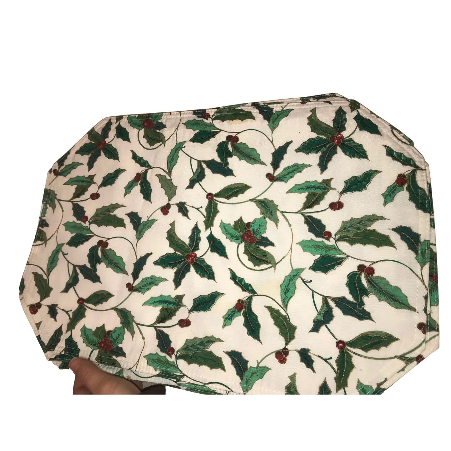 Christmas Holiday Placemats - Holly Berries & Leaves - Fun Festive Design Winter Decor A+ Stuff A+ Stuff