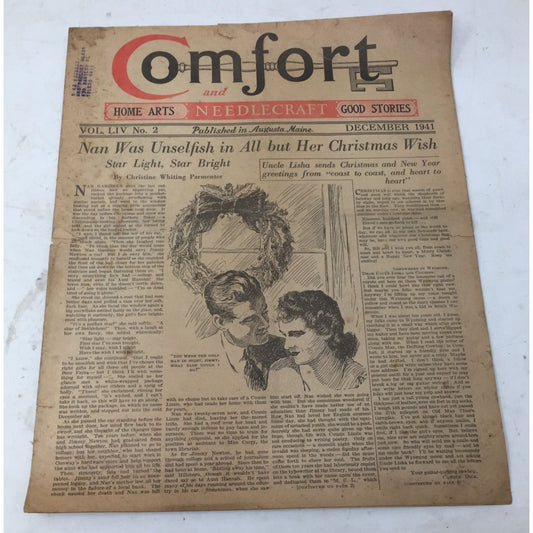 Vintage Collectible Needlecraft Home Arts Comfort Magazine Dec. 1941