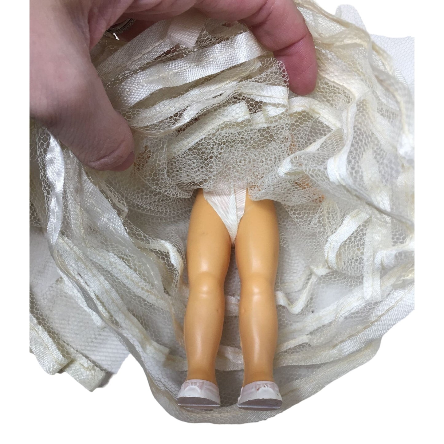 Vintage Collectible Bride Doll Black Hair/Light Eyes, Wearing White Veil and Wedding Dress