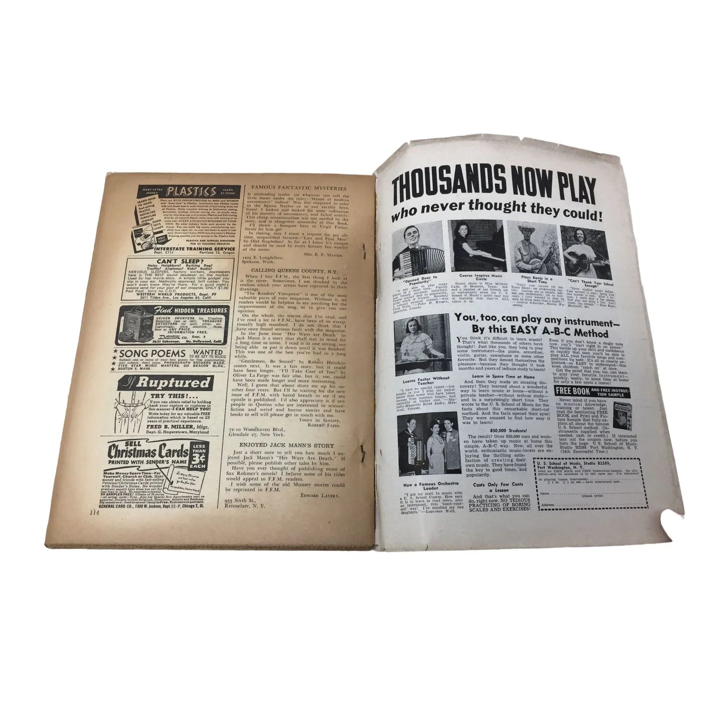 Vintage Collectible Famous Fantastic Mysteries "The Bat Flies Low" Oct. 1952 Magazine A+ Stuff A+ Stuff