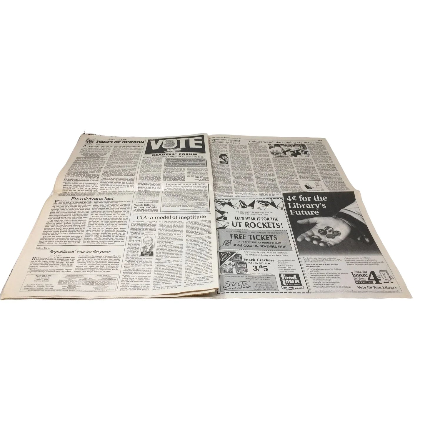 The Blade Newspaper Monday Nov. 6, 1995: World Offers Condolences as Israelis Mourn Hero the blade A+ Stuff