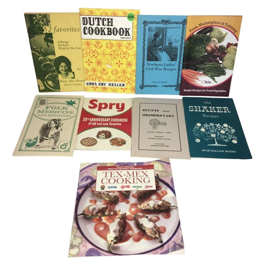 Vintage Lot of 9 Paperback Cookbooks with Recipes - A+ Stuff