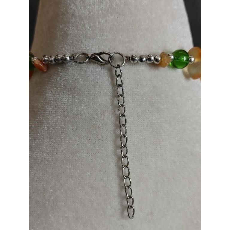 Women's Colorful Beaded Necklace and Matching Earrings