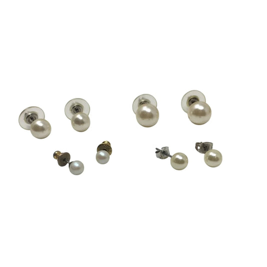 Four Pairs of Faux White Pearl Earrings - A+ Stuff - Earrings - A+ Stuff