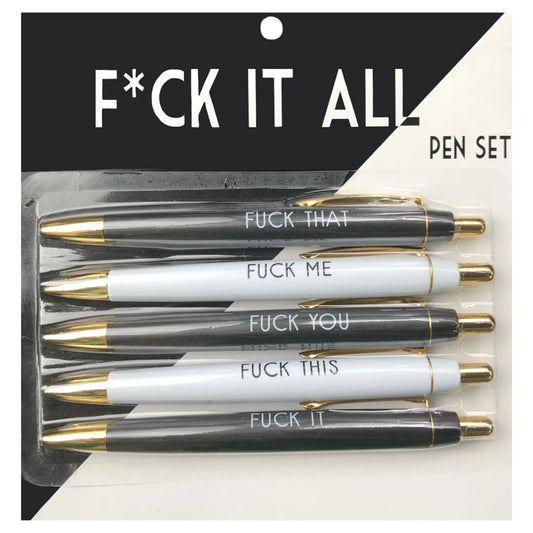 The F*ck It All Black Ballpoint Pen Set New in Box - Great Novelty Gift! - A+ Stuff