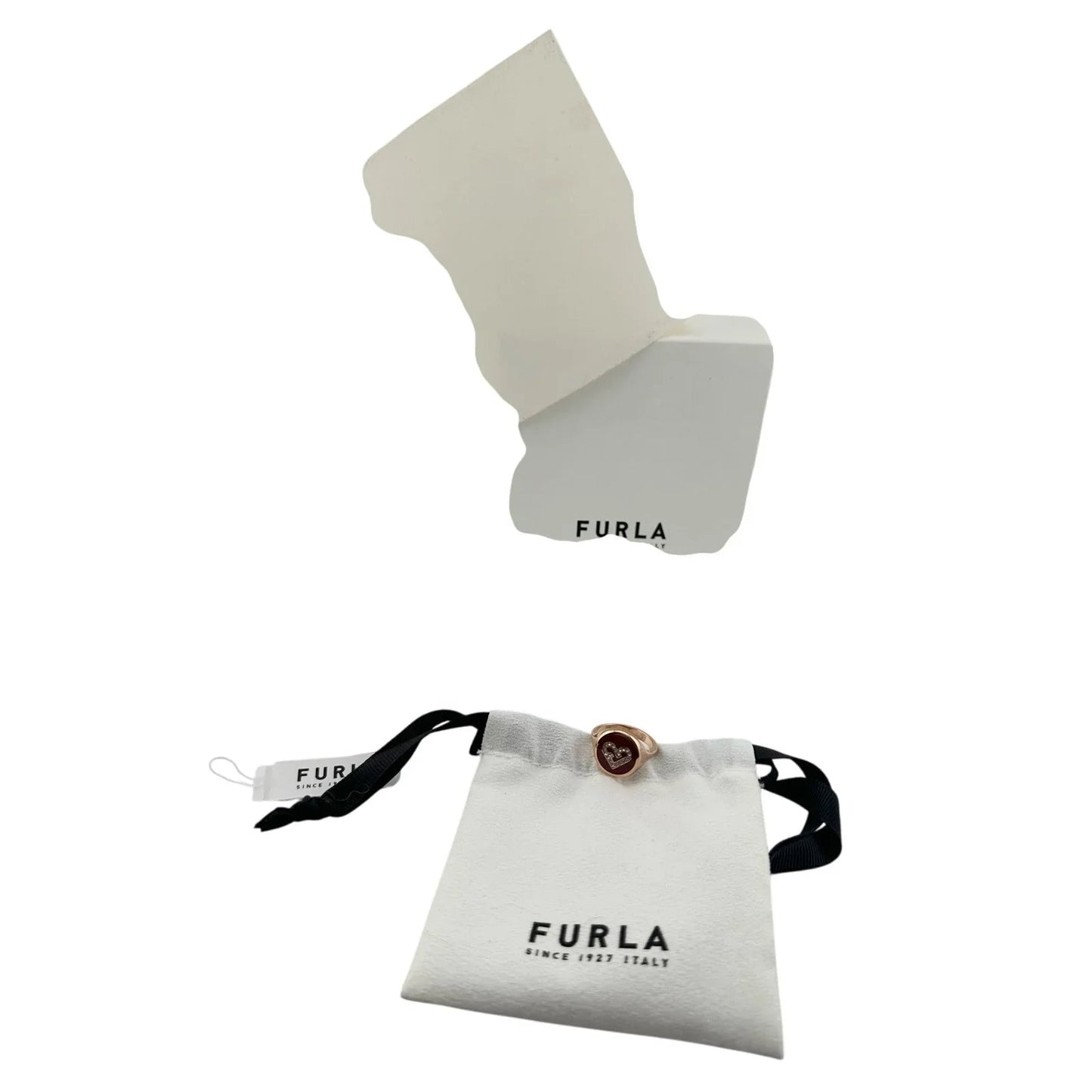 Furla Heart Ring - Rose Gold Overlay with Crystal Heart - FURLA - ring - A+ Stuff