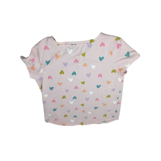 Girl's Cat & Jack Pink Tee Shirt with Colorful Hearts Size Large (10/12) - cat & jack - Shirts & Tops - A+ Stuff